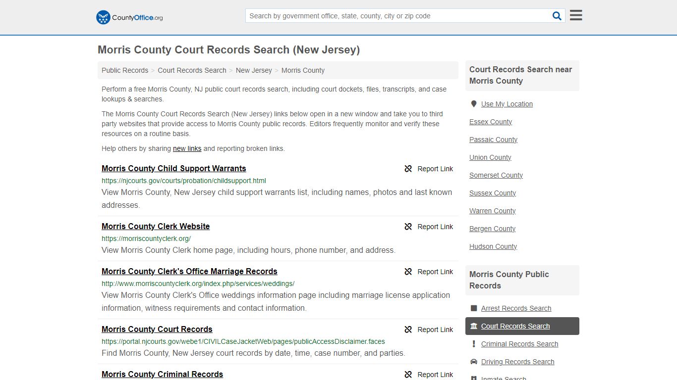 Morris County Court Records Search (New Jersey) - County Office