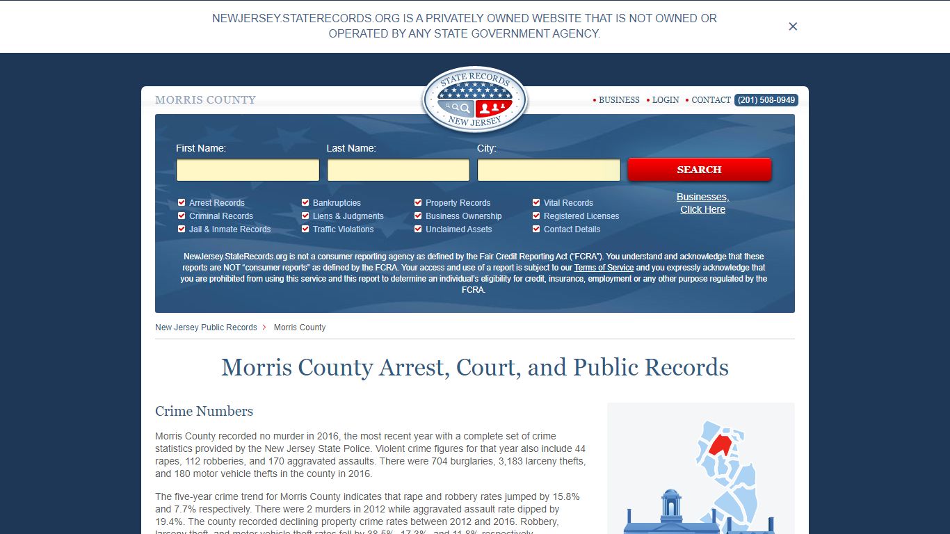 Morris County Arrest, Court, and Public Records